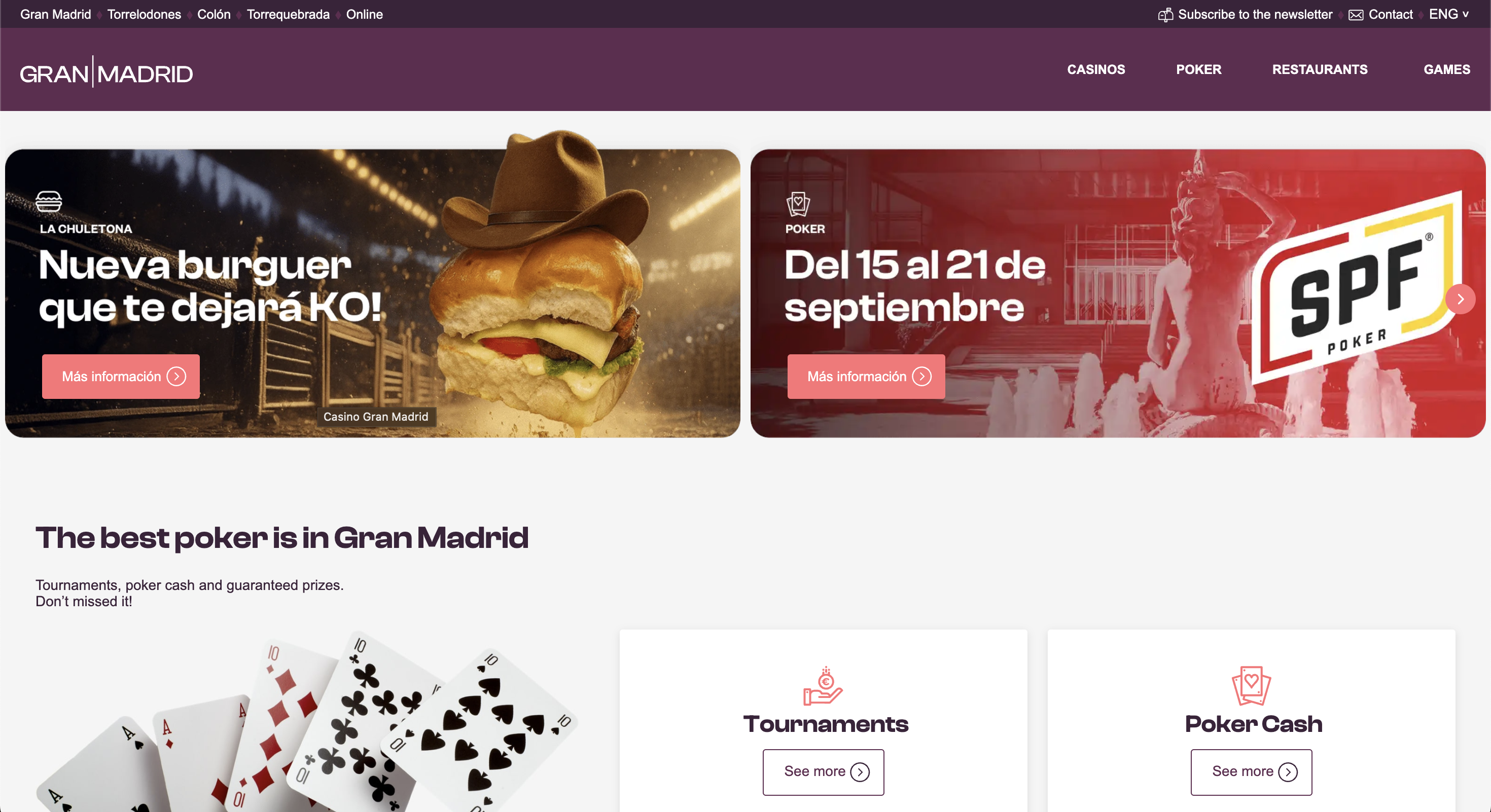 Casino Gran Madrid interface