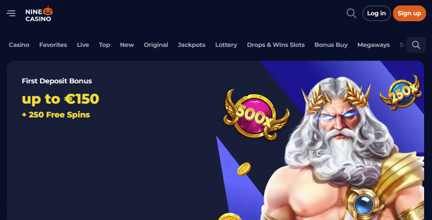 Nine Casino interface